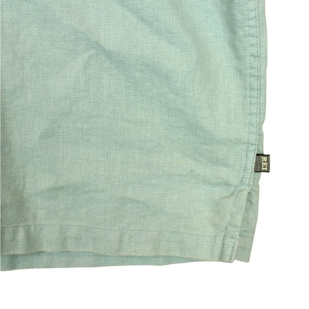 REI Short Sleeve Button Shirt Mens Large Green Front Pocket Outdoors Hemp Blend - Picture 3 of 11